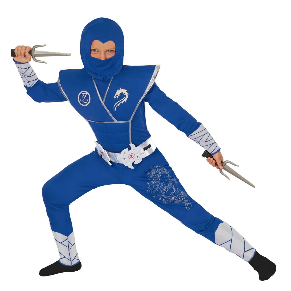 Costume Da Drago Ninja Blu Per Bambini 3 Costume Da Drago Ninja Blu Per Bambini
