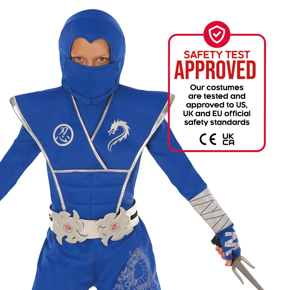 Costume Da Drago Ninja Blu Per Bambini 6 Costume Da Drago Ninja Blu Per Bambini - immagine 4