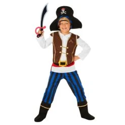 Costume Da Pirata A Strisce Blu Per Bambini