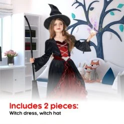 Costume Da Strega Pipistrello Rosso Per Bambini -Vendite Morphsuits mckbwrd bat witch red kids 3 1