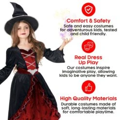 Costume Da Strega Pipistrello Rosso Per Bambini -Vendite Morphsuits mckbwrd bat witch red kids 4 1