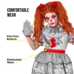 Inquietante Costume Da Clown Per Bambini 13 Inquietante Costume Da Clown Per Bambini -Vendite Morphsuits mckcc creepy clown girl 07