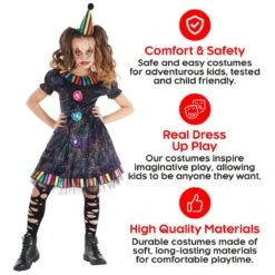 Costume Da Clown Archeese In Contanti Per Le Ragazze -Vendite Morphsuits mckcr rainbow clown dress 09