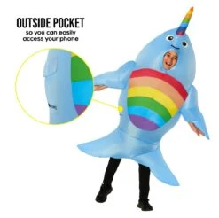 Kids Giant Narwhal Inflatable Costume -Vendite Morphsuits mckgina narhwaal inflatable kids 02