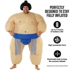 Costume Gonfiabile Da Lottatore Di Sumo Gigante Per Uomo 9 Costume Gonfiabile Da Lottatore Di Sumo Gigante Per Uomo -Vendite Morphsuits mckgisbl sumo inflatable megamorph blue adult 5