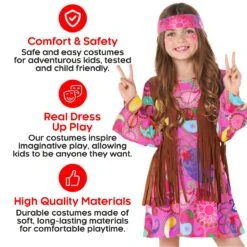 Costume Da Ragazza Hippie Rosa Per Bambini -Vendite Morphsuits mckhp hippie girl pink 04