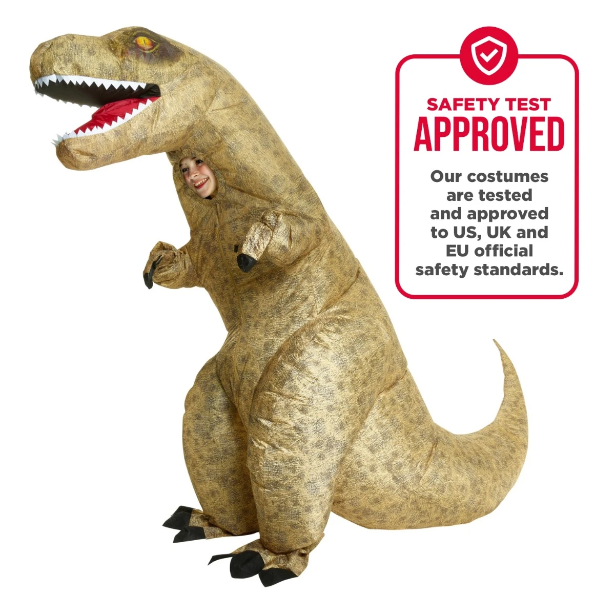 Costume Da Dinosauro T-Rex Gonfiabile Per Bambini 6 Costume Da Dinosauro T-Rex Gonfiabile Per Bambini - immagine 4