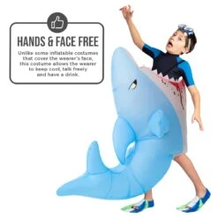 Kids Lil' Man Eating Shark Inflatable Costume -Vendite Morphsuits mckimes man eating shark kids feature 4 1