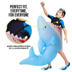Kids Lil' Man Eating Shark Inflatable Costume -Vendite Morphsuits mckimes man eating shark kids feature 5 1