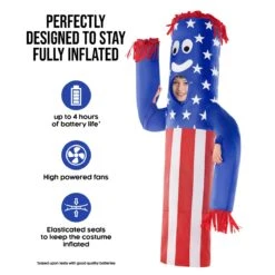 Kids Inflatable Wavy Arm Guy USA Costume -Vendite Morphsuits mckiuswm usa wavy arm guy kids feature 01