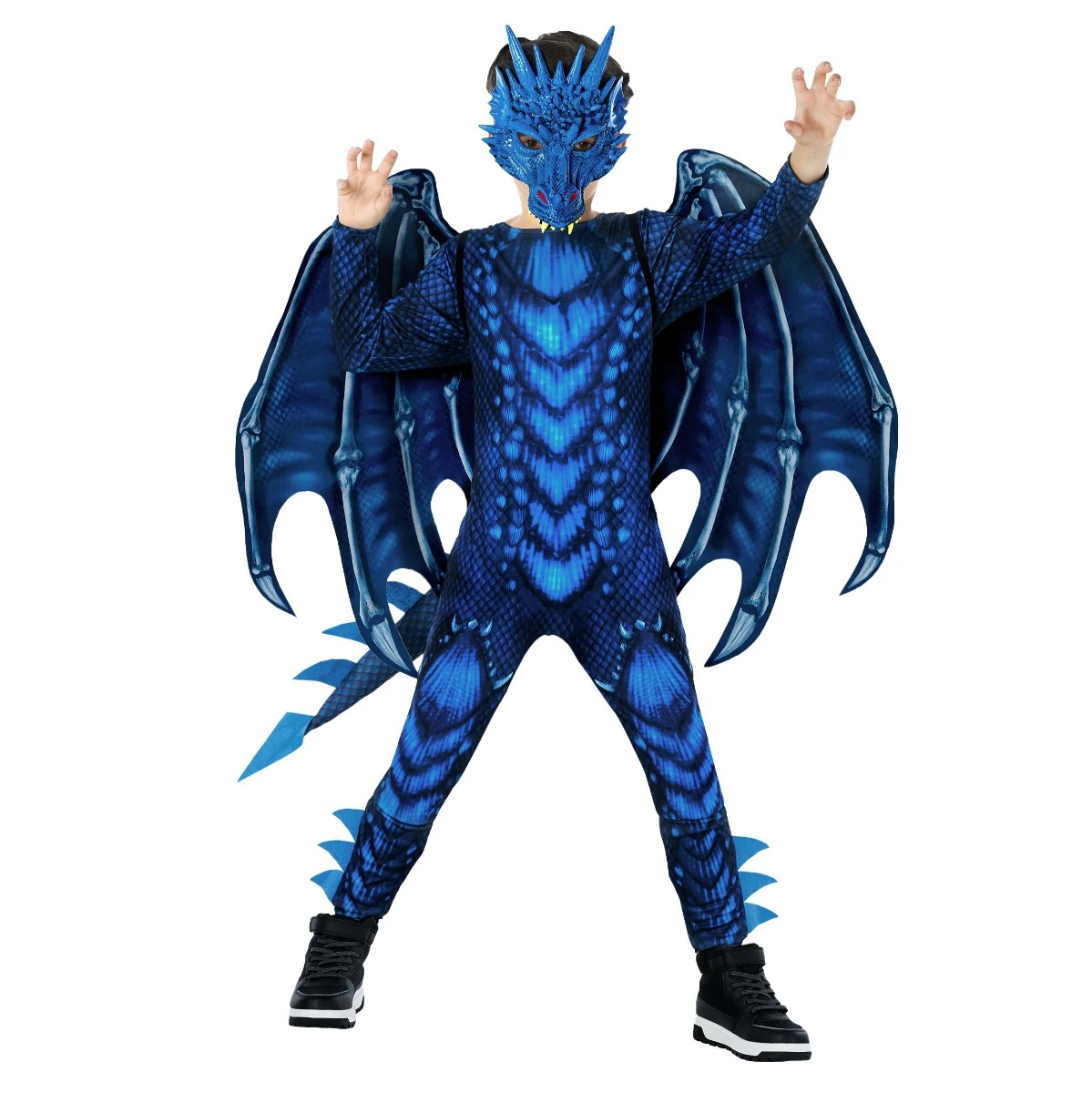 Costume Da Drago Per Bambini Blu 3 Costume Da Drago Per Bambini Blu