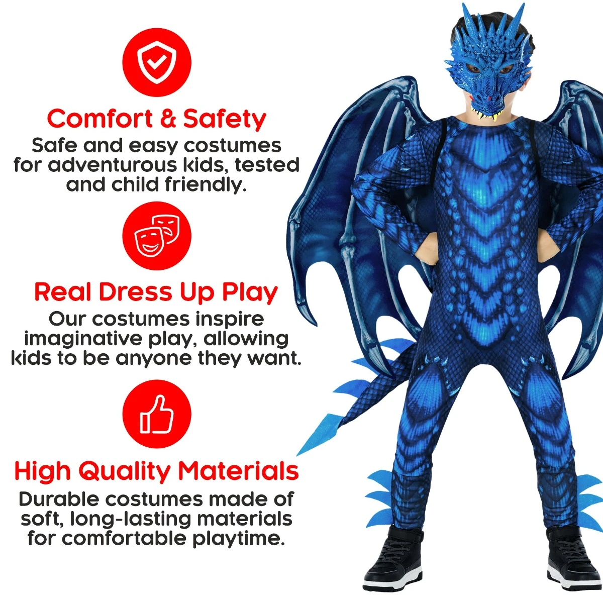Costume Da Drago Per Bambini Blu 7 Costume Da Drago Per Bambini Blu - immagine 5