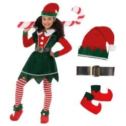 Costume Da Elfo Verde Mormora Per Bambini -Vendite Morphsuits mckmeg mistletoe elf dress kids 11