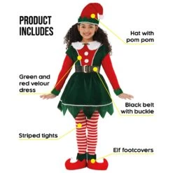 Costume Da Elfo Verde Mormora Per Bambini -Vendite Morphsuits mckmeg mistletoe elf dress kids 8