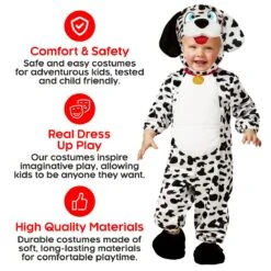 Costume Da Cucciolo Di Dalmata Per Bambino 19 Costume Da Cucciolo Di Dalmata Per Bambino -Vendite Morphsuits mckodp dalmatian puppy onesie kids 04
