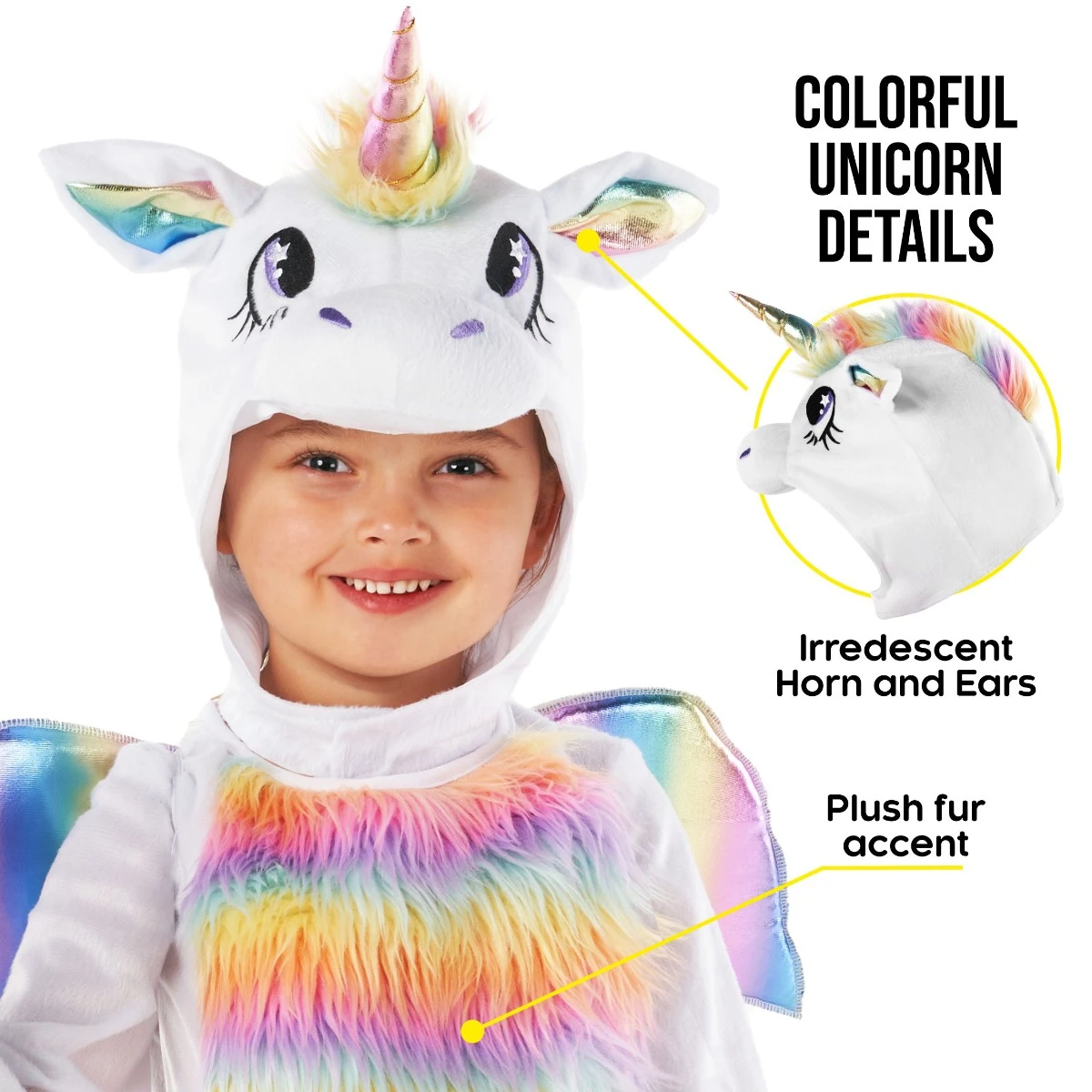 Costume Da Unicorno Arcobaleno Per Bambini 8 Costume Da Unicorno Arcobaleno Per Bambini - immagine 6