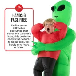 Costume Da Alieno Gonfiabile Per Bambini Rosso -Vendite Morphsuits mckpira red abductee alien pmu kids 09