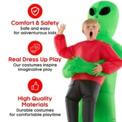 Costume Da Alieno Gonfiabile Per Bambini Rosso -Vendite Morphsuits mckpira red abductee alien pmu kids 10