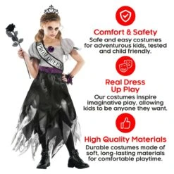 Costume Da Regina Terroriente Per Bambini 14 Costume Da Regina Terroriente Per Bambini -Vendite Morphsuits mckqs spooky prom queen kids 08