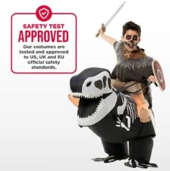 Costume Gonfiabile Scheletro T-Rex Cavalcabile Bambini -Vendite Morphsuits mckroist skeleton t rex ride on inflatable kids safety min