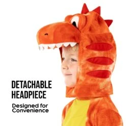 Costume Dinosauro T-Rex Arancione Bambino -Vendite Morphsuits mckrp orange trex dinosaur kids amazon 16 min