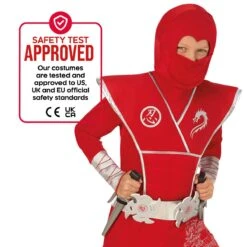 Costume Da Drago Ninja Rosso Per Bambini -Vendite Morphsuits mckrsdn red silver ninja feature3