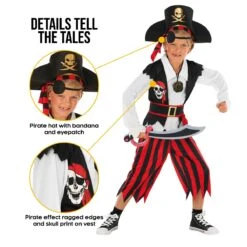 Costume Da Pirata A Righe Rosse Per Bambini -Vendite Morphsuits mckrsp pirate red kids 013