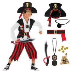 Costume Da Pirata A Righe Rosse Per Bambini -Vendite Morphsuits mckrsp pirate red kids 01 copy