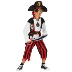 Costume Da Pirata A Righe Rosse Per Bambini -Vendite Morphsuits mckrsp pirate red kids 01 5