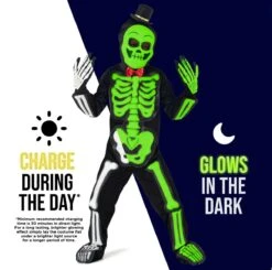 Kids Glow In The Dark Skeleton Costume -Vendite Morphsuits mcksb glow skeleton kid feature glow alt min