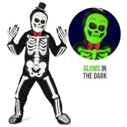Kids Glow In The Dark Skeleton Costume -Vendite Morphsuits mcksb glow skeleton kid glow text alt min