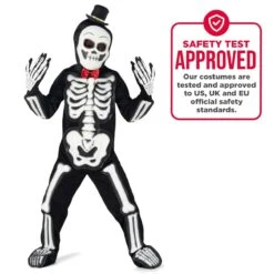 Kids Glow In The Dark Skeleton Costume -Vendite Morphsuits mcksb glow skeleton kid safety min