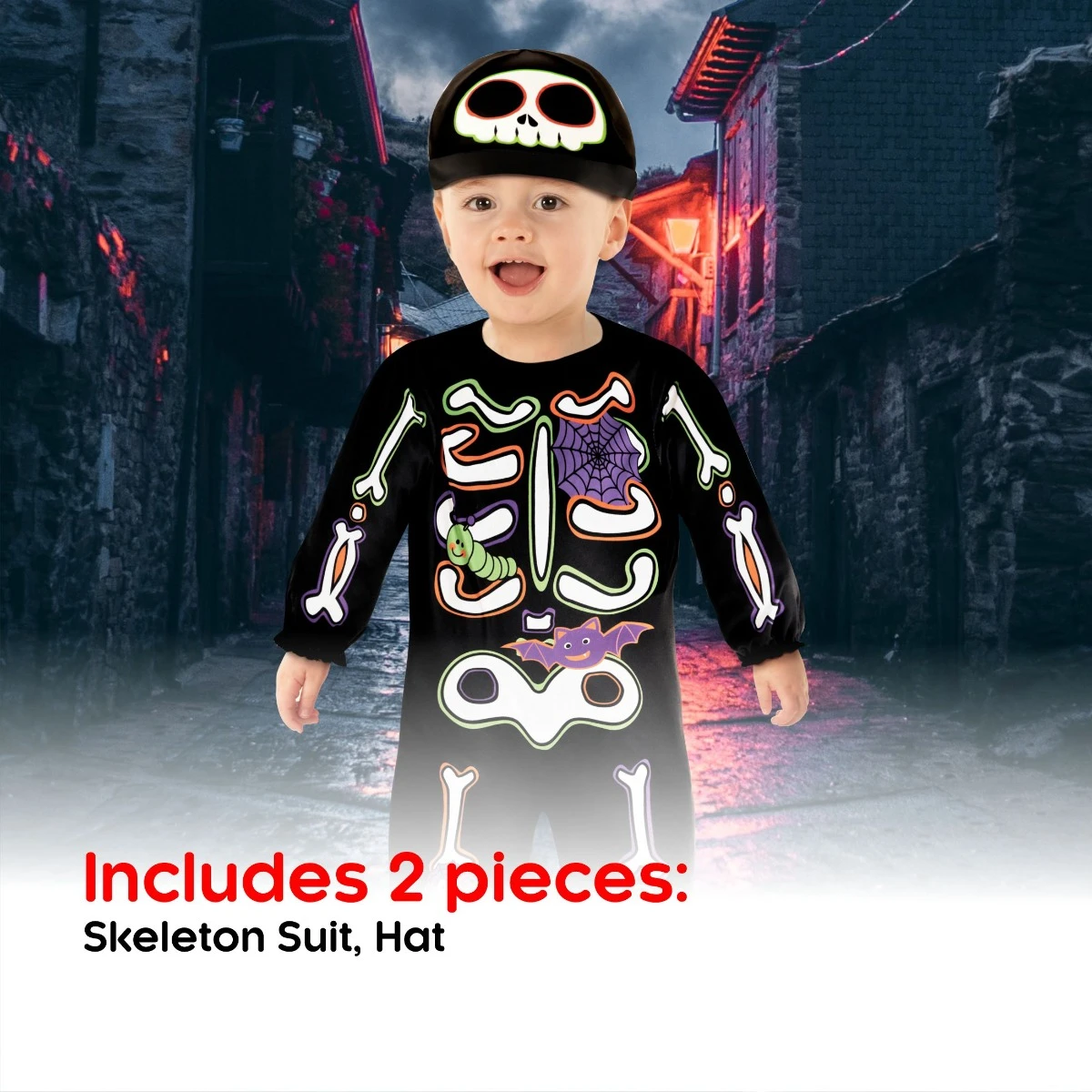 Costume Terrificante Scheletro Per Bambini Piccoli 4 Costume Terrificante Scheletro Per Bambini Piccoli - immagine 2