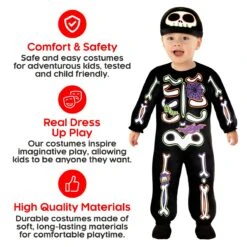 Costume Terrificante Scheletro Per Bambini Piccoli 9 Costume Terrificante Scheletro Per Bambini Piccoli -Vendite Morphsuits mcksks spooky skeleton suit todler 04