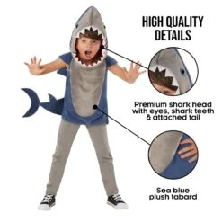 Kids Great White Shark Tunic Costume 10 Kids Great White Shark Tunic Costume -Vendite Morphsuits mcktgws great white shark tunic kids 7