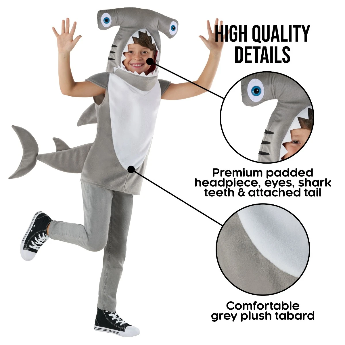 Kids Hammerhead Shark Tunic Costume 5 Kids Hammerhead Shark Tunic Costume - immagine 3