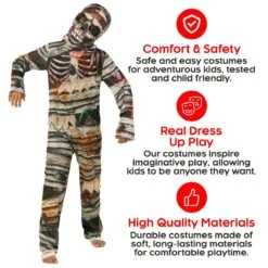 Costume Da Mummia Bifronte Per Bambino 16 Costume Da Mummia Bifronte Per Bambino -Vendite Morphsuits mcktmf two faced mummy kids 09 min