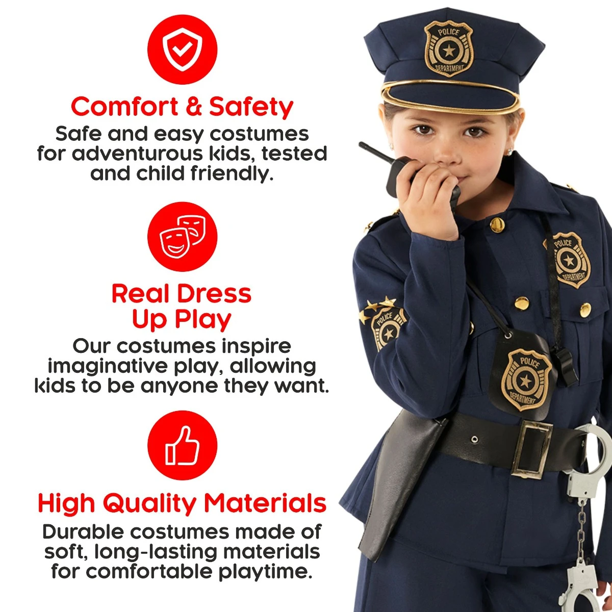 USA Police Sergeant Costume Kids 6 USA Police Sergeant Costume Kids - immagine 4