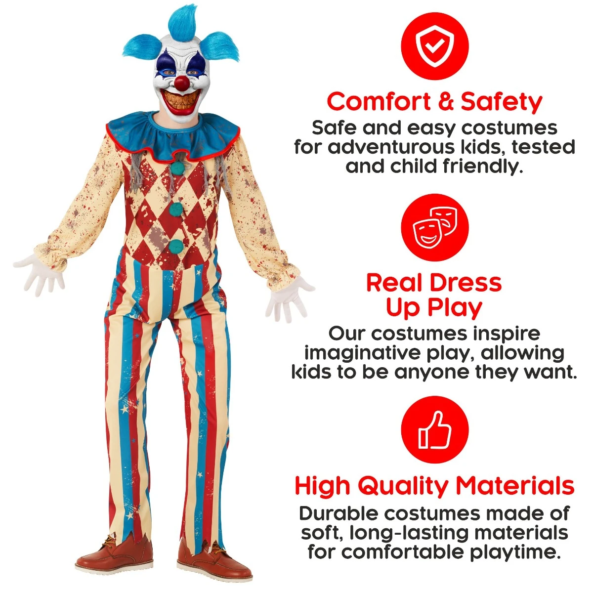 Costume Da Clown Malvato Vintage Per Bambini 6 Costume Da Clown Malvato Vintage Per Bambini - immagine 4