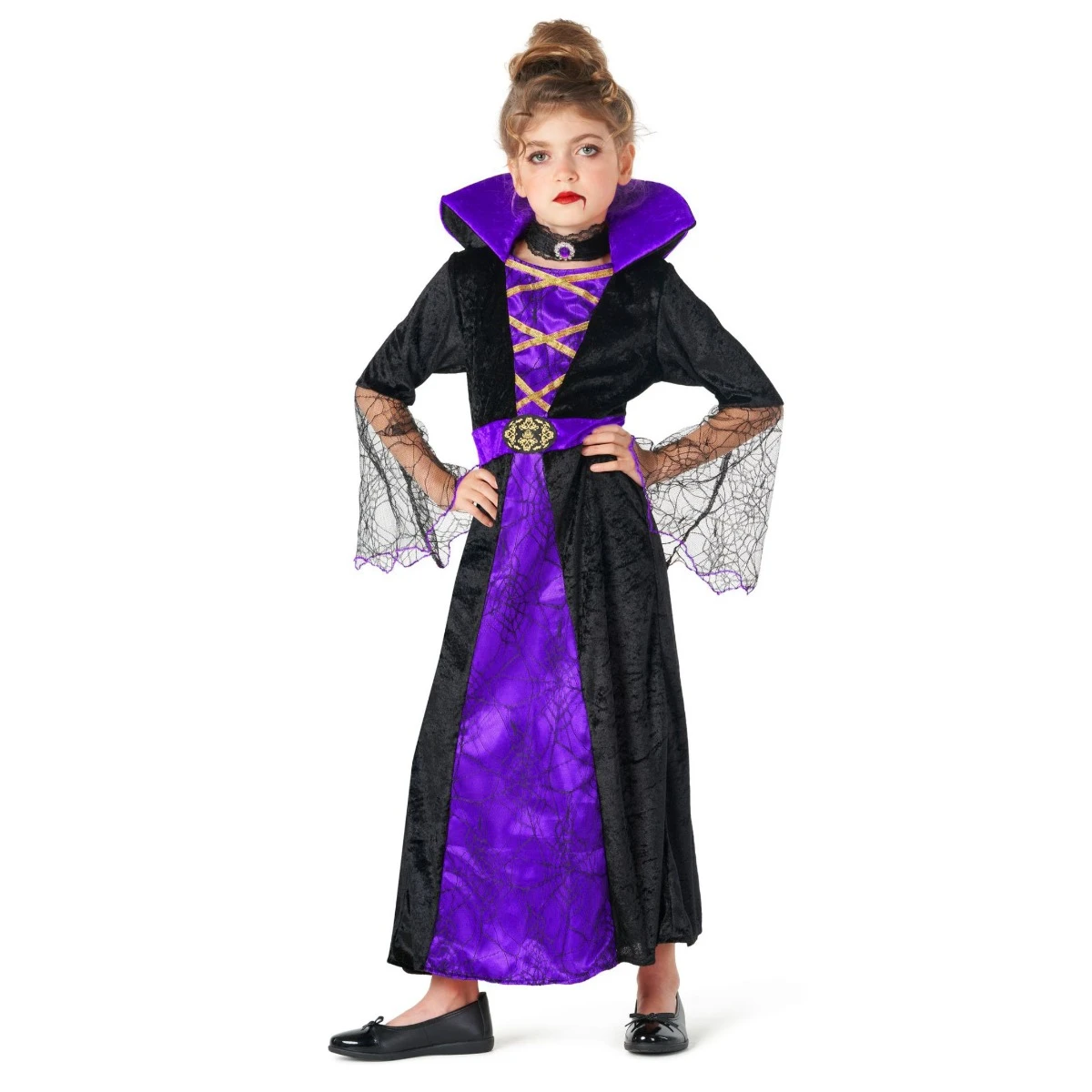 Kids Vampiress Costume Purple 7 Kids Vampiress Costume Purple - immagine 5