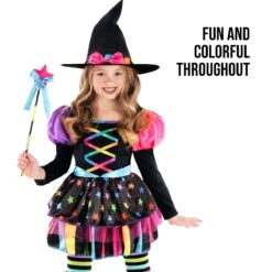 Costume Da Strega Arcobaleno Per Bambini -Vendite Morphsuits mckwrs rainbow witch kids 07