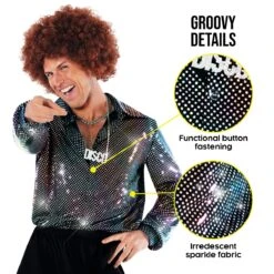 Camicia Di Costume Da Discoteca Per Uomini 9 Camicia Di Costume Da Discoteca Per Uomini -Vendite Morphsuits mcmdds disco shirt adult 3