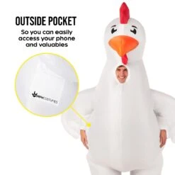 Costume Da Pollo Gigante Gonfiabile Per Uomo 13 Costume Da Pollo Gigante Gonfiabile Per Uomo -Vendite Morphsuits mcmgick giant inflatable chicken adult 07