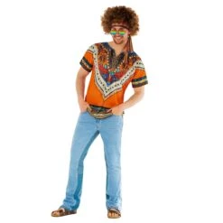 Kit Costume Hippie Arancione Da Uomo -Vendite Morphsuits mcmhko hippie kit orange 1