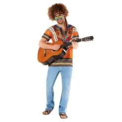 Kit Costume Hippie Arancione Da Uomo -Vendite Morphsuits mcmhko hippie kit orange 3