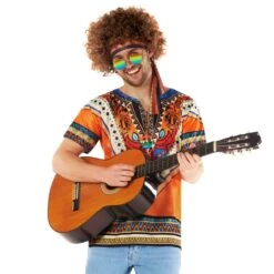 Kit Costume Hippie Arancione Da Uomo -Vendite Morphsuits mcmhko hippie kit orange 6