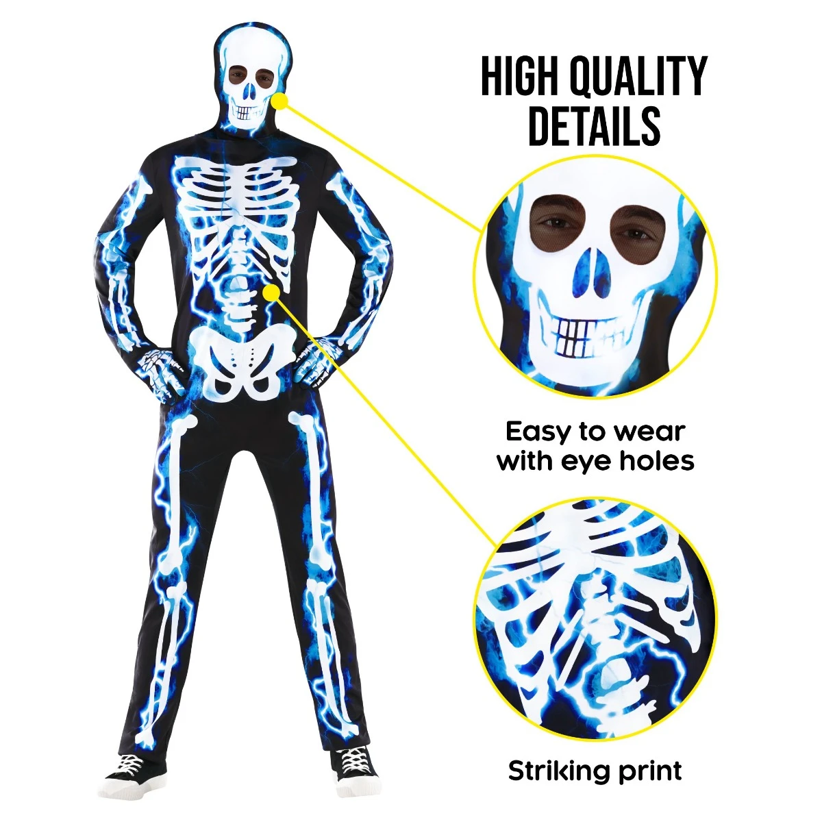 Costume Da Scheletro Elettrico Per Uomo 4 Costume Da Scheletro Elettrico Per Uomo - immagine 2