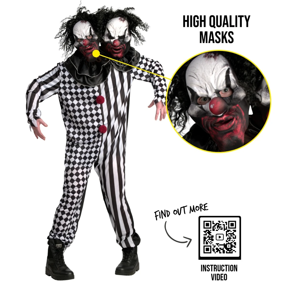 Costume Da Clown A Due Teste 5 Costume Da Clown A Due Teste - immagine 3