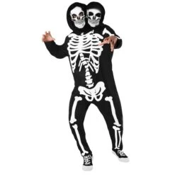 Costume Da Scheletro A Due Teste Per Uomo 12 Costume Da Scheletro A Due Teste Per Uomo -Vendite Morphsuits mcmtsk two headed skeleton adult 02