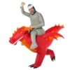 Mens Red Dragon Ride On Inflatable Costume 2 Mens Red Dragon Ride On Inflatable Costume -Vendite Morphsuits mcroidr dragon ro red adult 1
